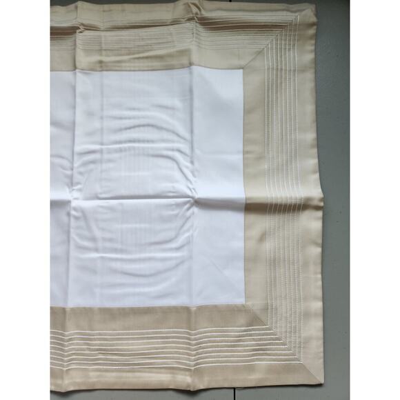 New Frette 2 Pc Set Porto Cotton King Shams White Sandstone Embroidery #06 - Picture 2 of 13